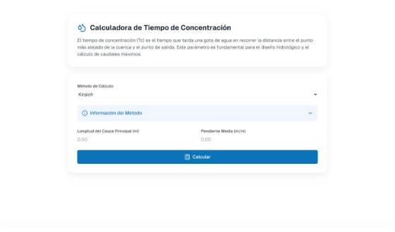 Vista de Tiempo de concentración