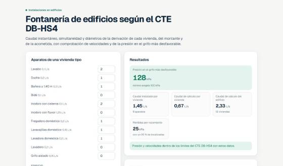 Vista de Fontanería de edificios (CTE DB-HS4)