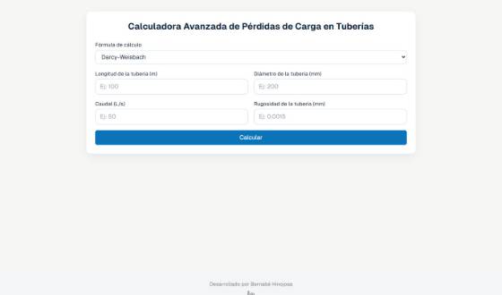 Vista de Pérdidas de carga en tuberías